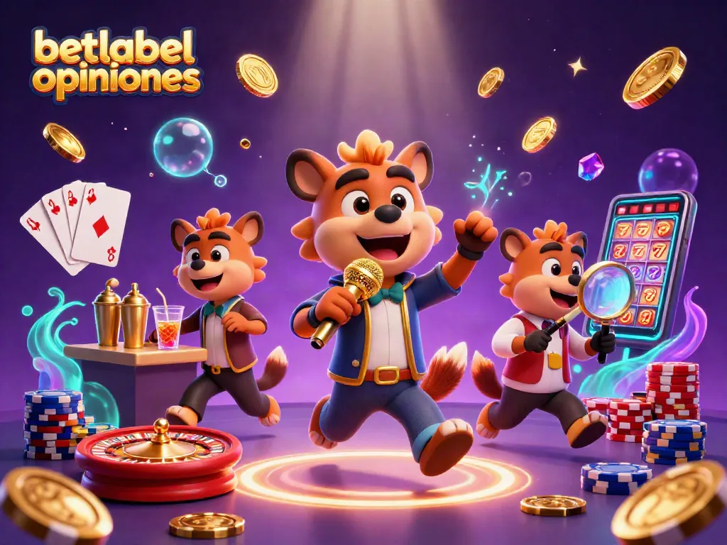 Engaging scene capturing betlabel opiniones with hyenas in a casino atmosphere.